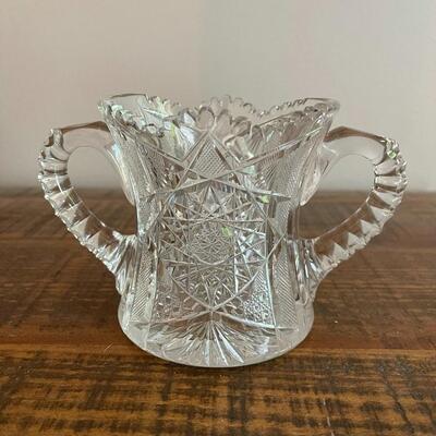 LOT 77 - Small Bowl with Double Handles, American Cut Glass