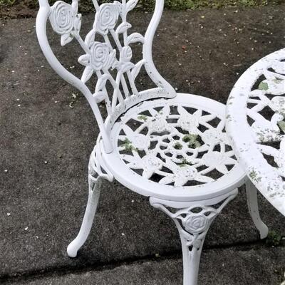 Lot #176  Vintage Three Piece Cast Iron Bistro Set