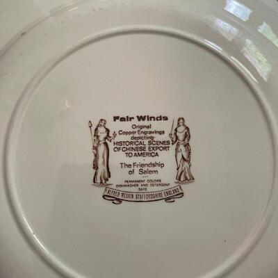 LOT 83  - Dinner Plates, Friendship of Salem, Alfred Meakin, Fair Winds, Set of 33