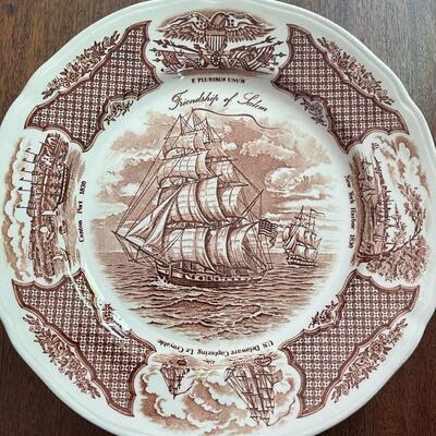 LOT 83  - Dinner Plates, Friendship of Salem, Alfred Meakin, Fair Winds, Set of 33