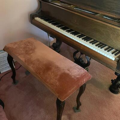 Lot 1- Ca 1877 Steinway and sons piano model B Serial #35650 appraised $31,260.00 with stool 