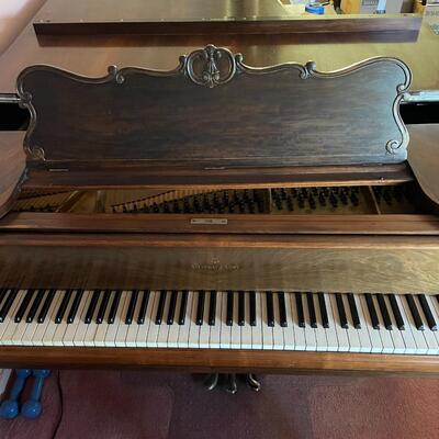 Lot 1- Ca 1877 Steinway and sons piano model B Serial #35650 appraised $31,260.00 with stool 