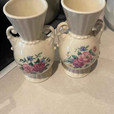 2 matching Royal Copely vases 