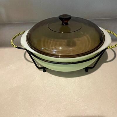 Casserole dish with warming stand 