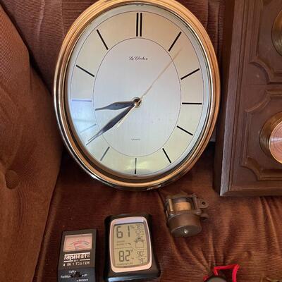 Lot 9- Misc. clocks and compasses 
