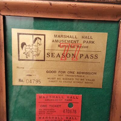 Marshall Hall Amusement Park MD. Framed Tickets