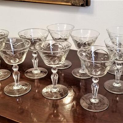Lot #185  Lot of Vintage Crystal Goblets - 9 pieces