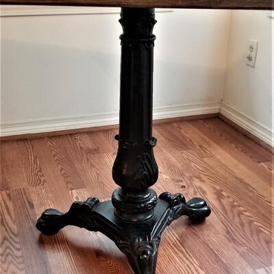 Lot #189  Pub Table with heavy Cast Iron Base