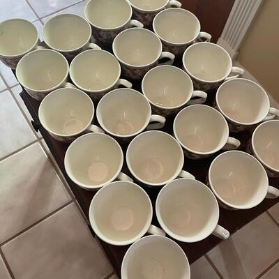 LOT 84 - Tea Cups and Saucers, Alfred Meakin, Fair Winds, 21 tea cups/26 saucers