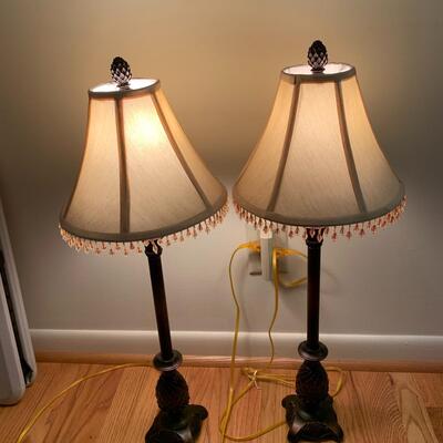 Lot 11 - Pair Of Bronze Colored Lamps