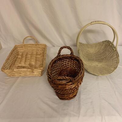 Lot 26 - Woven Baskets + Wood Boxes