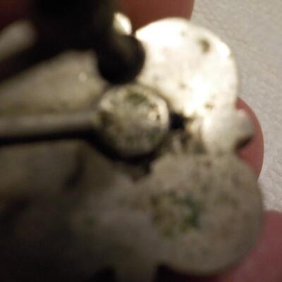 Jade stone earrings with sterling.