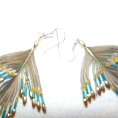 Hand made vintage peacock earings.