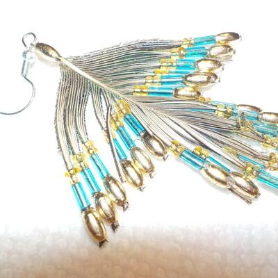 Hand made vintage peacock earings.