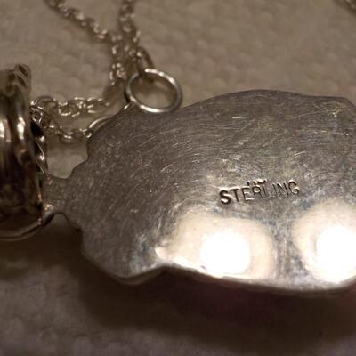 Vintage sterling turquoise stone necklace.