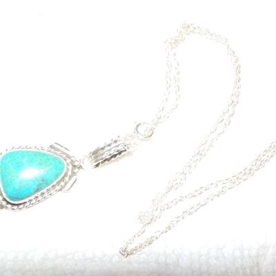 Vintage sterling turquoise stone necklace.