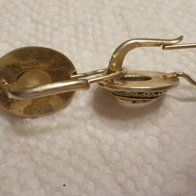 Vintage pearl earrings with gold plated sterling. 