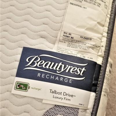 Lot #197  Queen Bed w/Beauty Rest Mattress set - Brass headboard