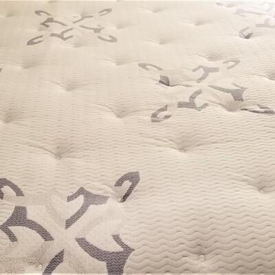 Lot #197  Queen Bed w/Beauty Rest Mattress set - Brass headboard