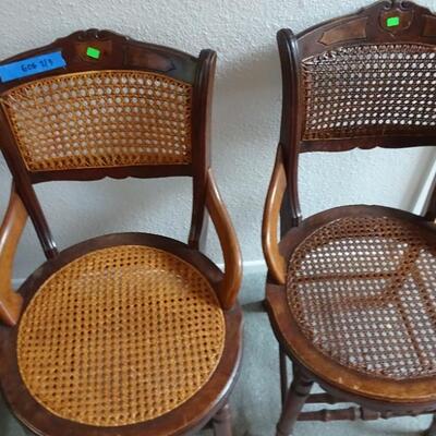 LOT 606 TWO WICKER CHAIRS