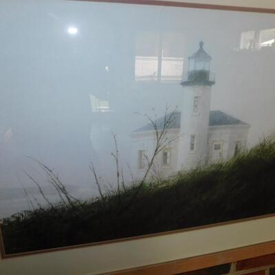 Landscape Seaside Lighthouse Framed Print