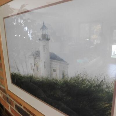 Landscape Seaside Lighthouse Framed Print