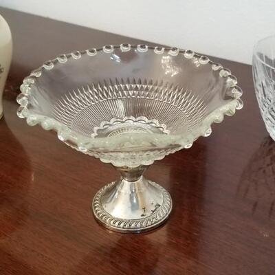 Lot #207   2 piece lot - Lenox Bowl with a Compote with Sterling Silver Base