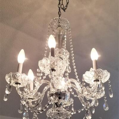 Lot #208  Crystal Chandelier - complete