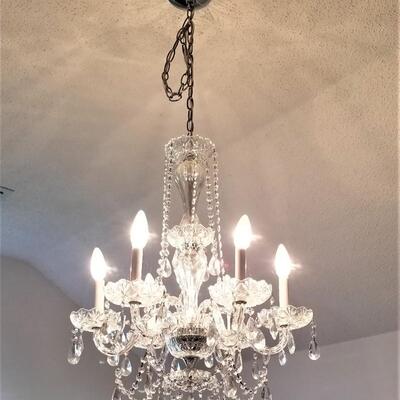 Lot #208  Crystal Chandelier - complete