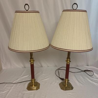 Lot 41 - Pair of Brass Lamps