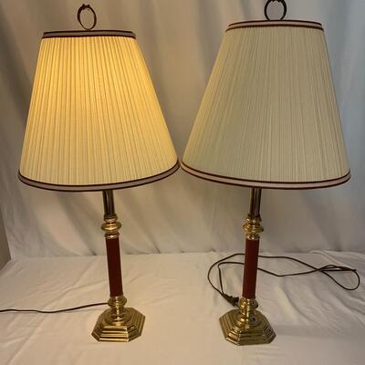 Lot 41 - Pair of Brass Lamps