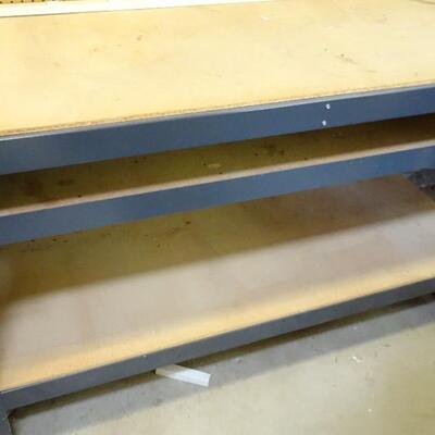 LOT 748  METAL AND WOOD WORK BENCH