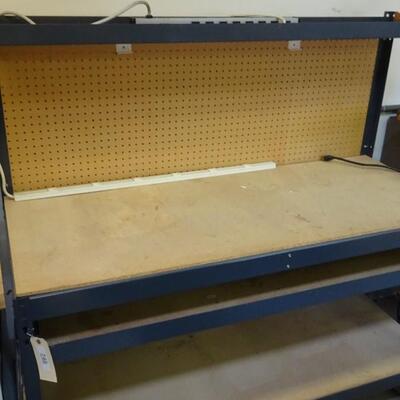 LOT 748  METAL AND WOOD WORK BENCH