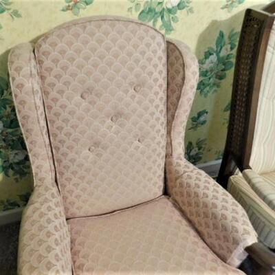 Vintage Shell Pattern Upholstered Chair with Skirt