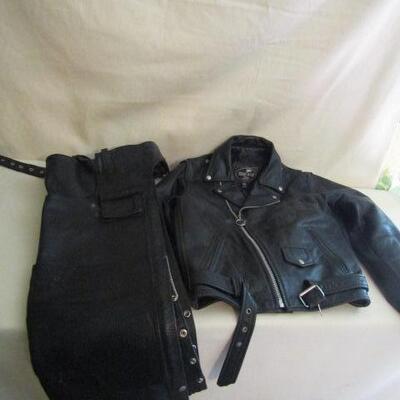 Pair of Leathers includes Jacket and Chaps Size 44
