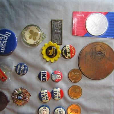 Vintage Collection of Political and Other Buttons