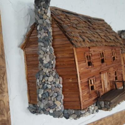 Wood & Pebbles 3D  Cabin Wall Art 