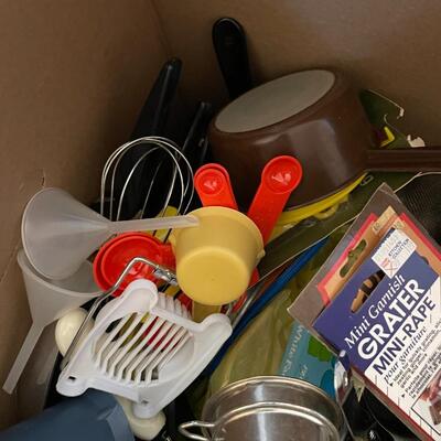 Lot 24- Misc. kitchen items, lots of brand new pans