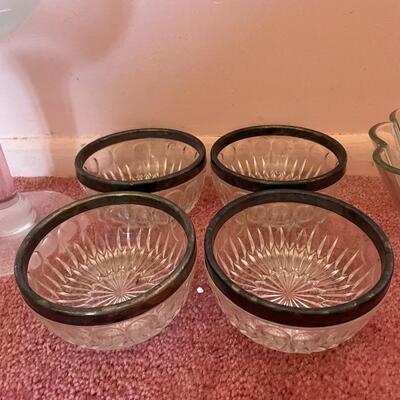 Lot 27- (4) crystal bowls, misc. glassware and crystal