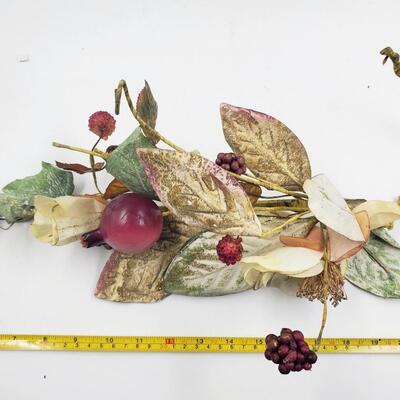 ARTIFICIAL FLORAL SPRAY AND GREEN GARLAND BRANCH 