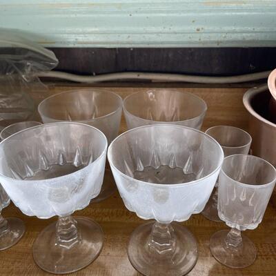 lot 81- Misc. glassware and Nitto mealow stone japan china