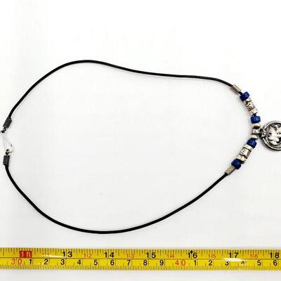 BLUE AND SILVER TONED BEADED NECKLACE BUNDLE OF 2