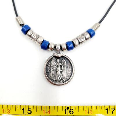 BLUE AND SILVER TONED BEADED NECKLACE BUNDLE OF 2