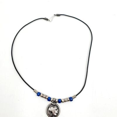BLUE AND SILVER TONED BEADED NECKLACE BUNDLE OF 2