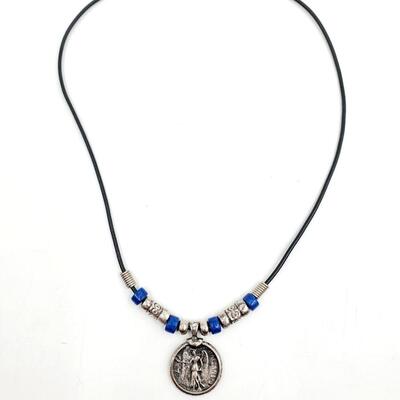 BLUE AND SILVER TONED BEADED NECKLACE BUNDLE OF 2
