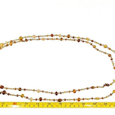 EARTH TONED GLASS BEAD DOUBLE WRAPPED NECKALCE AND NATURAL STONE NECKLACE BUNDLE
