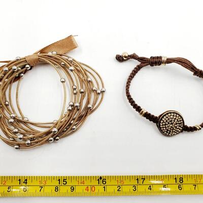 EARTH AND GOLD TONED BRACELET AND ACCESSORY BUNDLE