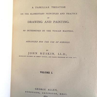 LOT 89 - John Ruskin - Laws of Fesole - 1879
