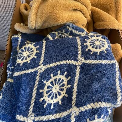lot 136- box of towels and blankets