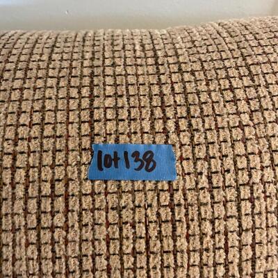 lot 138- sleeper sofa with pillows and blankets